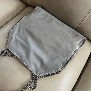 Stella Gray Chain-Trimmed Tote Bag